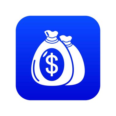 Para çantası simgesi mavi vektör