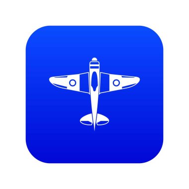 Askeri savaş uçağı simgesi dijital mavi