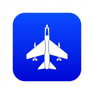 Silahlı savaş uçağı simgesi dijital mavi