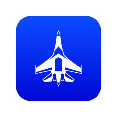 Jet avcı uçağı simgesi dijital mavi
