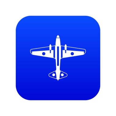 Askeri uçak simgesi dijital mavi