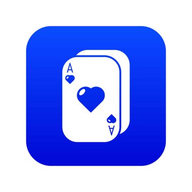 Poker kartları simgesi mavi vektör
