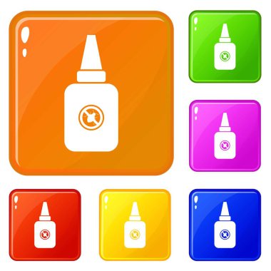 Böcek sprey simgeleri vektör renk ayarlamak