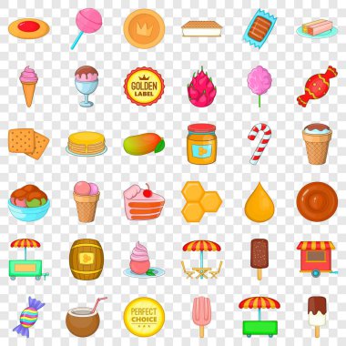 Tatlı Icons set, karikatür tarzı