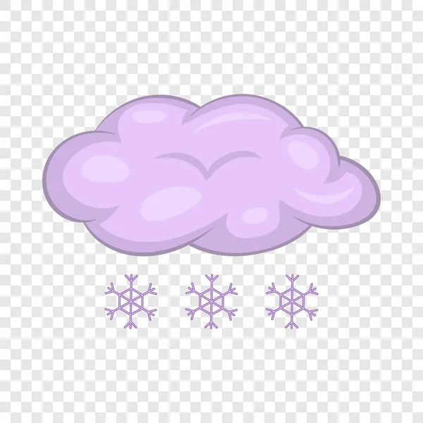 Snow with cloud icon, cartoon style — Stock Vector