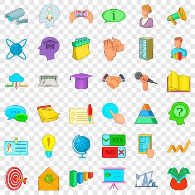 Oturum Icons set, karikatür tarzı