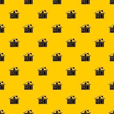 Wooden log house pattern vector