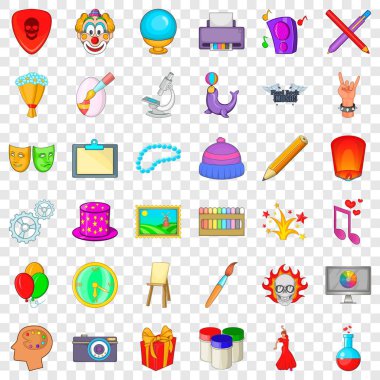 Yazdırma Icons set, karikatür tarzı