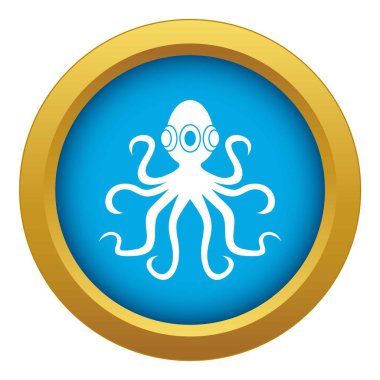 Ahtapot, simge mavi vektör izole