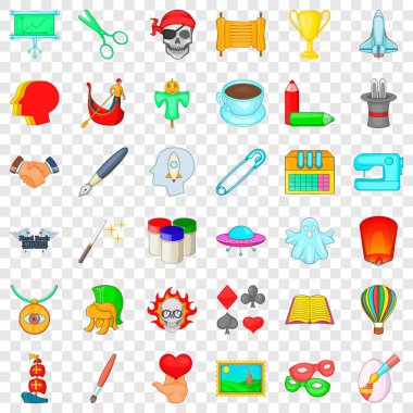 Sanat Icons set, karikatür tarzı