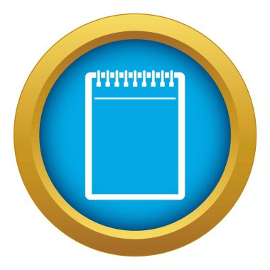 Boş spiral not defteri simgesi mavi vektör yalıtılmış