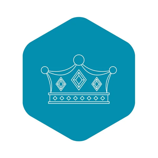 Icona della corona del principe, stile contorno — Vettoriale Stock