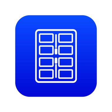 Aplikatörler simgesi dijital mavi ile Makyaj paleti