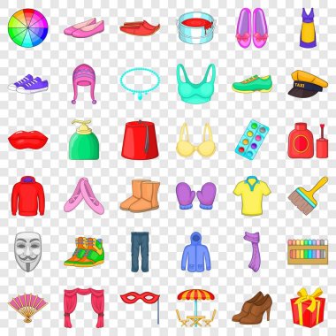 Dekor Icons set, karikatür tarzı