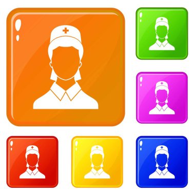 Doktor simgeler vektör renk ayarla