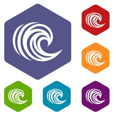 Su dalgası simgeleri vektör hexahedron