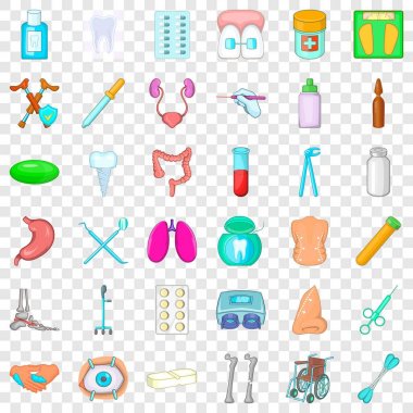 Hastalık Icons set, karikatür tarzı