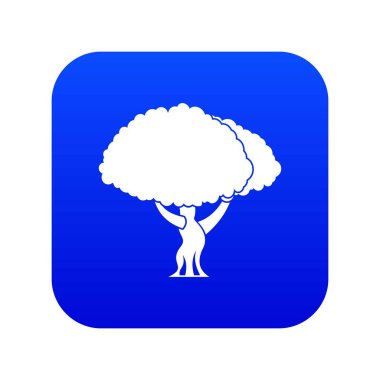 Ağaç simgesi dijital mavi