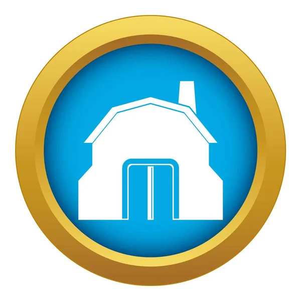 Kovářova dílenská budova ikona modrý vektor izolovaný — Stockový vektor