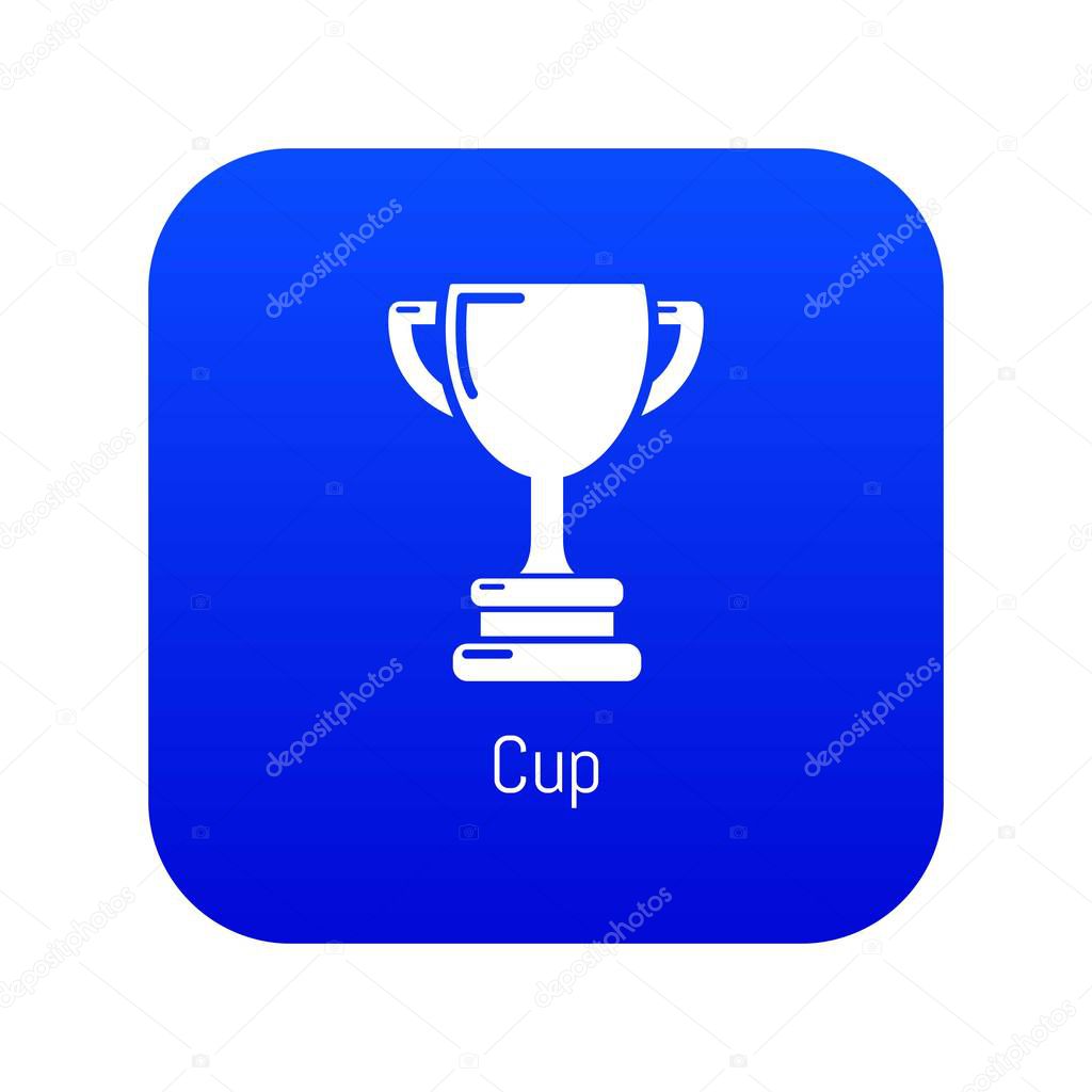 Cup icon blue vector