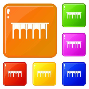 Köprü simgeler vektör renk ayarla