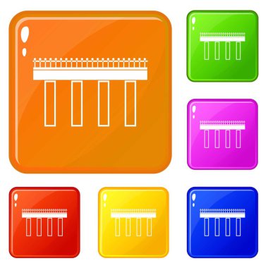 Köprü simgeler vektör renk ayarla