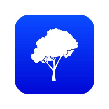 Yuvarlak taç simgesi dijital mavi ağaç