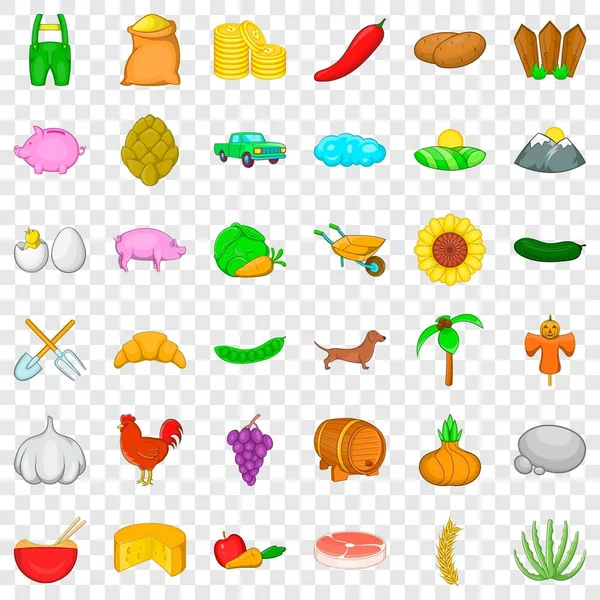 Sebze Icons set, karikatür tarzı