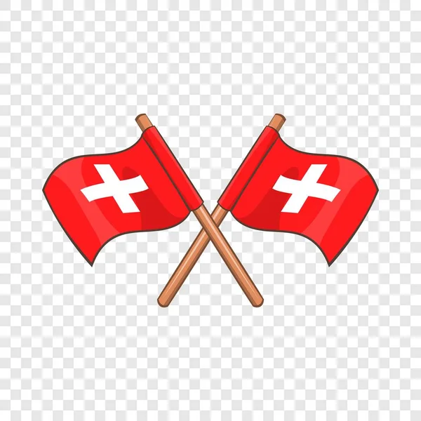 Suíça bandeiras ícone, estilo dos desenhos animados — Vetor de Stock