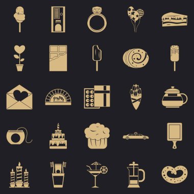 Ballı Icons set, basit tarzı