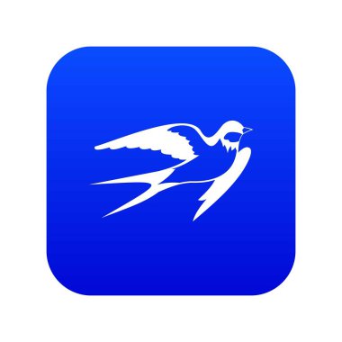 Ahır kırlangıç simgesi dijital mavi