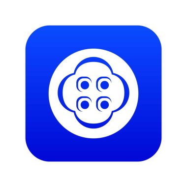 Elbise düğmesi mavi simge vektör