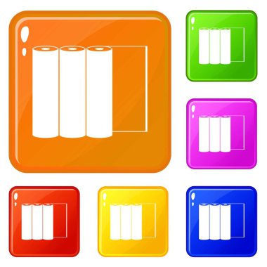 Kağıt simgelerinin ruloları vektör rengini ayarlar