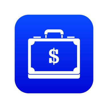 Para simgesi dijital mavi dolu evrak çantası