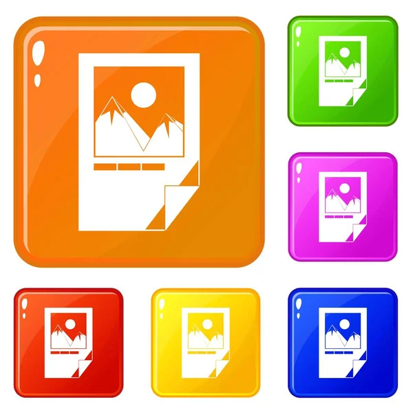 Papier d'encre testé avec des icônes de marques d'imprimante définir la couleur vectorielle — Image vectorielle