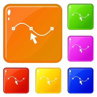 Eğri simgeleri çizim vektör renk ayarlamak