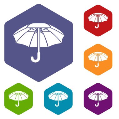 Büyük şemsiye simgeleri vektör hexahedron