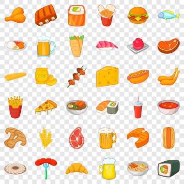 Cam bira Icons set, karikatür tarzı