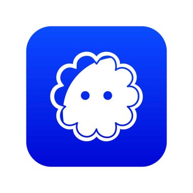 Çiçek düğmesi simgesi mavi vektör