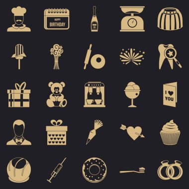 Kulağa hoş gelen Icons set, basit tarzı