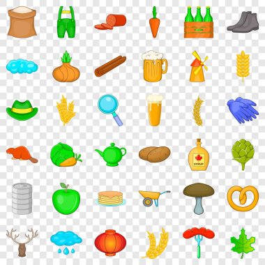 Soğuk hava Icons set, karikatür tarzı