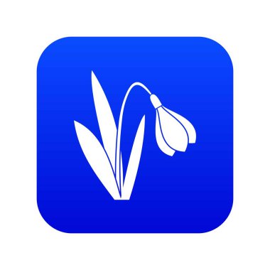 Çan çiçek simgesi dijital mavi