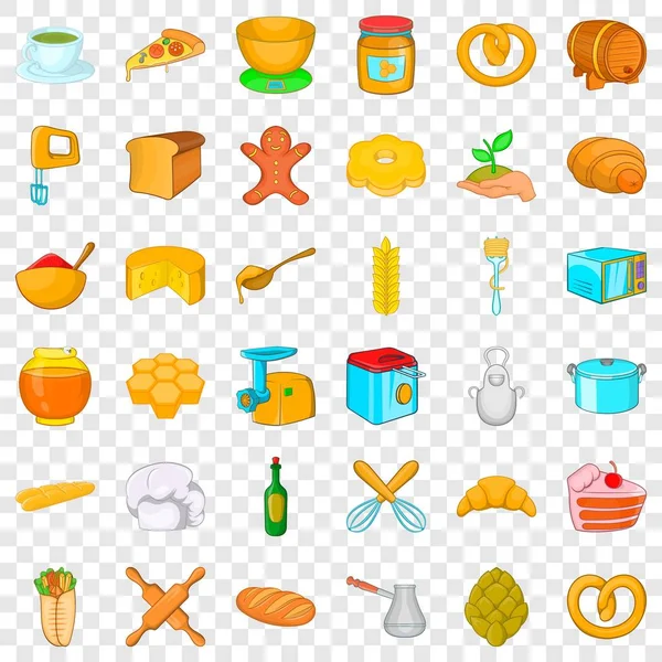 Conjunto de iconos de cocina, estilo de dibujos animados — Vector de stock