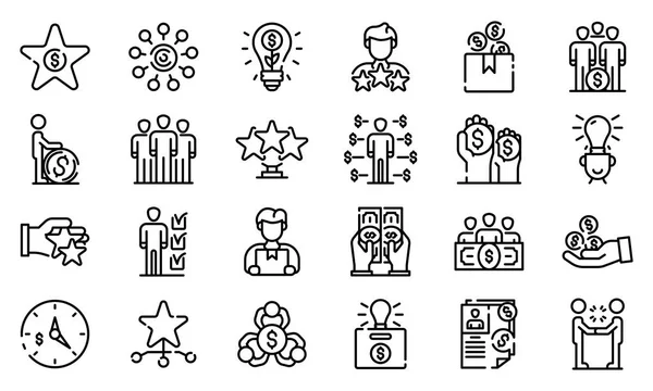 Conjunto de ícones de financiamento coletivo, estilo esboço —  Vetores de Stock