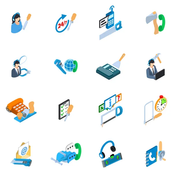 Tool delivery icons set, isometric style — Stock Vector