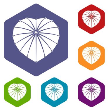 Kalp şemsiye simgeler vektör hexahedron