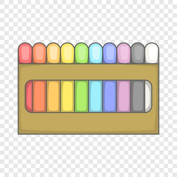 Icône de jeu de crayon pastel coloré, style dessin animé — Image vectorielle