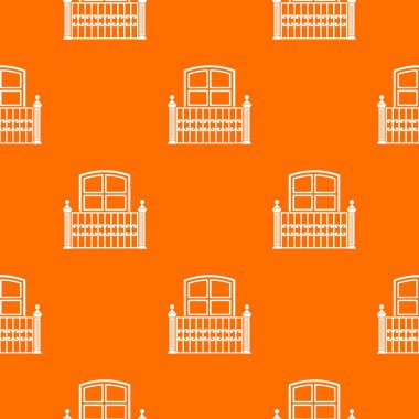 Pencere balkon deseni vektör turuncu