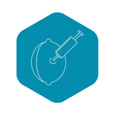 Bir limon simgesi, anahat stili şırınga