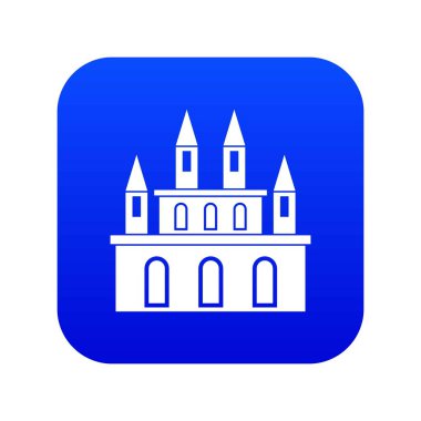 Ortaçağ kale simgesi dijital mavi